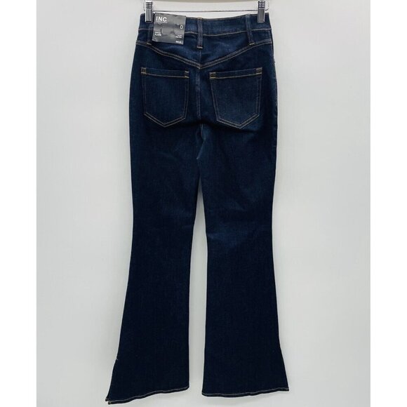 INC International Concepts Womens 0/25 High Rise Flare Leg Jeans in Dark Indigo - Picture 5 of 10